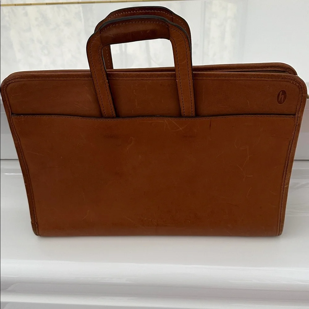Hartmann Vintage Briefcase Document Case BeltingTan Leather Retractable Handles